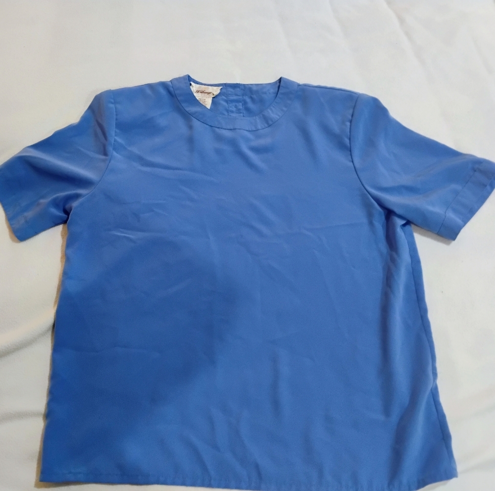 Worthington Blue Short Sleeve Crewneck Top